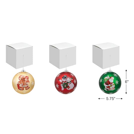 Mr. Christmas 6" Shatterproof Ball Ornaments Set
